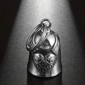 Silver Wing Guardian Bell with Heart