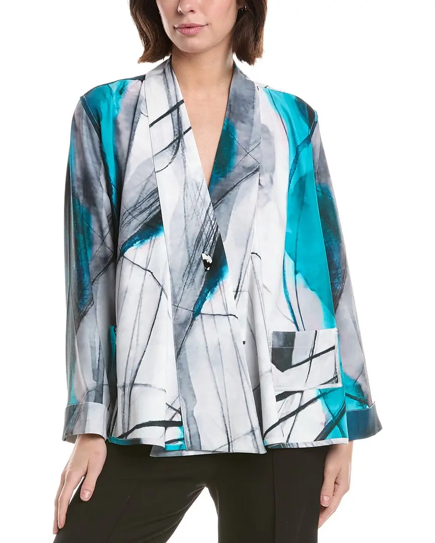 Lemon Grass Reversible Buttoned Cape Jacket