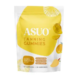 ASUO Tanning Gummies for Women and Men - Oral Self Tan Supplements Without The Sun - Tanning Pills Alternative - Fast Acting Melanin Supplement with Beta Carotene, Astaxanthin, Lycopene, Niacinamide