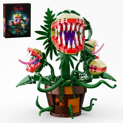 Audrey II Building Block Kit Piranha Plant Flower Building Toys Horrors Shop Cannibal with Openable Mouth Collectible Gift for Tv Fans Friends Birthday Christmas Halloween