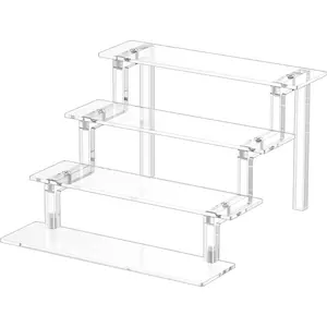 Perfume Stand Organizer,  Riser Display Shelf, Clear Stand Compatible with  POP Figures, 4 Tiered Display Riser for Cologne,  Cupcake Organizer