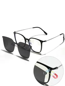 Unisex Simple Style Plain Color Lightweight Durable Sunglasses, Trendy Casual  Magnetic Lens Sunglasses for Everyday Use, Fashion Accessories for Outdoor Activities