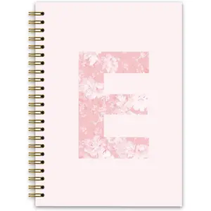 Pink Custom Composition Notebook, Initial Personalized Notebook, Monogrammed Gifts for Women, Pink Composition Books,  to School Supplies,  to School Stuff, Journal for Teens 5.5x8.3 (E)