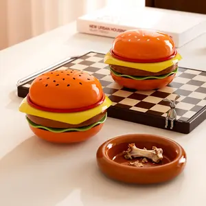 Creative Burger Flavor Dipping Sauce Dish Stackable Condiment Plate Soy Sauce Dip Small Plates, Perfect for Snacks & Meals, Food Tableware