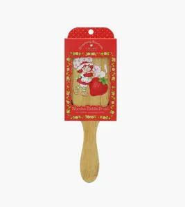 Strawberry Shortcake Wooden Paddle Hair Brush with Adorable Design and Red Packaging
