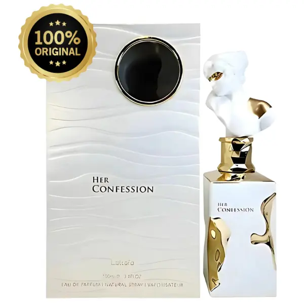Lattafa Perfumes Her Confession Eau De Parfum for Women, 100ml (3.4 fl oz) New Release, Floral Amber Vanilla Aromatic Sweet Scent, EDP with Vanilla Jasmine Tuberose Notes, Alcohol-Infused Concentrated Fragrance