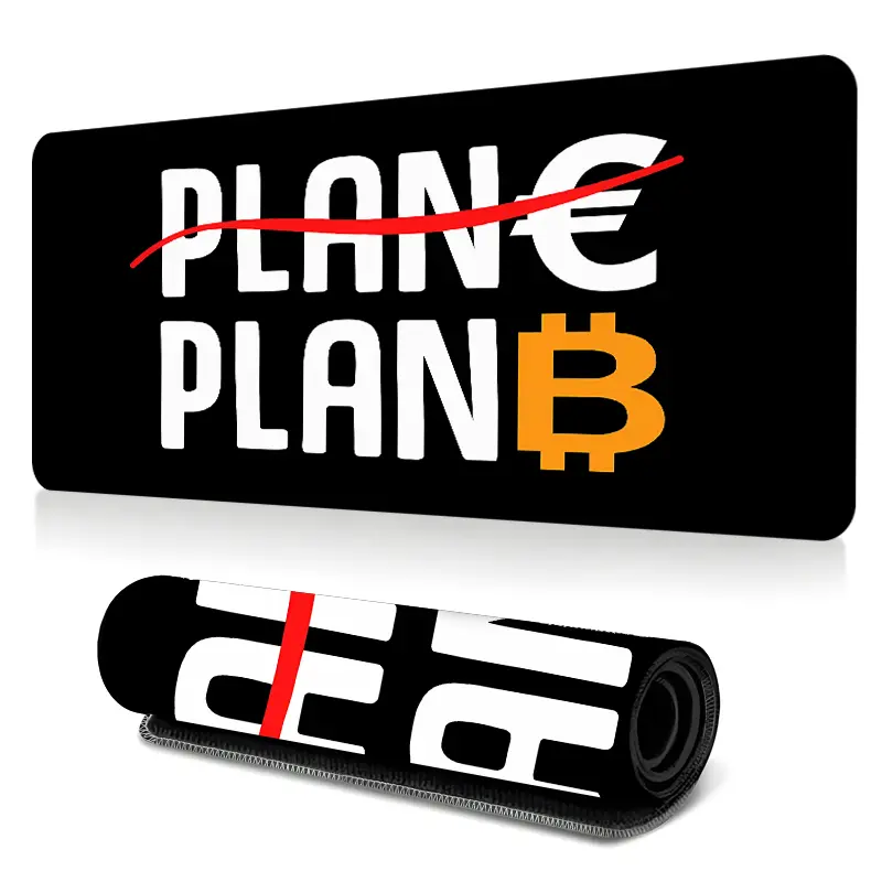 Plan B To Bitcoin Large-Sized Gaming Mouse Pad, Crypto Trading Aesthetic Desktop Protection Pad, Anti-Slip Rubber Lock Edge High-Definition Printing, Suitable For Home & Office, Perfect Gift For Bitcoin & Crypto Enthusiasts