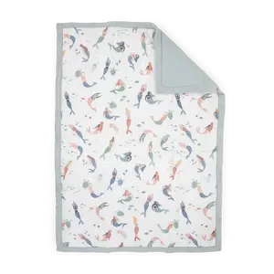 Cotton Muslin Toddler Comforter - Mermaid Party