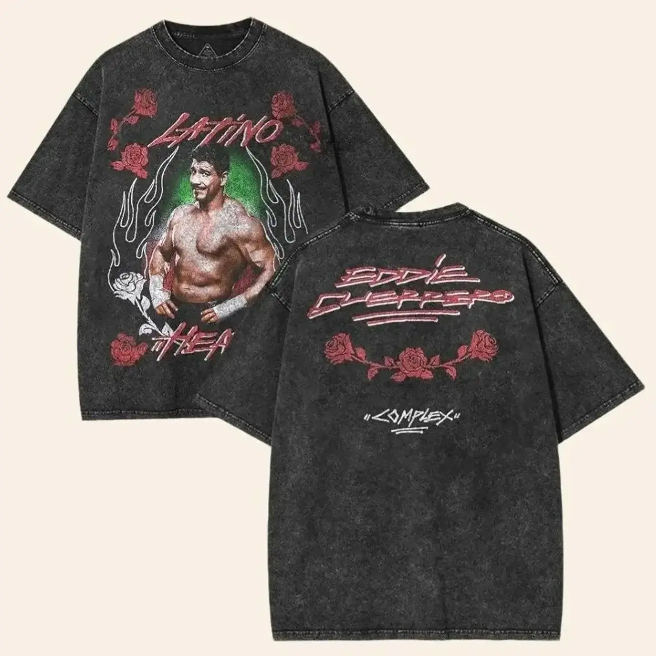 VINTAGE TEE WWE EDDIE GUERERRO LATINO HEAT TEE BLACK, Wrestler Shirt, WWE Shirt, Tee, Unisex T-Shirt, men gifts Menswear Underwear graphic Top Seamless graphic  tee graphic  hoodies wash classic cotton fan oversized casual wrestling shirt wwe fan
