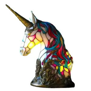 Magic Rainbow Unicorn New Design Decorative Ornament, Resin Craft Art for Home Garden, USB Lamp, Unique Gift Idea