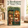 CuteBee OWL BOOKSTORE DIY Book Nook Kit with LED Light, Wooden Miniature Bookstore, Bookshelf Decor & Gift for Book Lovers