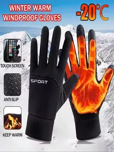Winter Waterproof Windproof Anti-Slip Touchscreen Warm Gloves, Unisex, Suitable for Outdoor Cycling, Driving, Skiing
