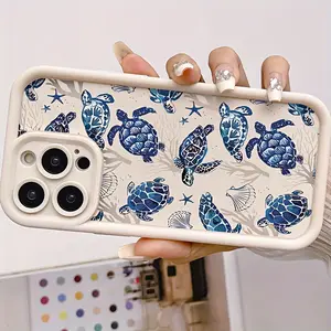 Phone Case: Gao Zhu Retro White Multi Turtle TPU Anti-Fall Fully Surrounded Precise Protective Cover, Applicable to Apple IPhone6/7/8/X/Xs/Xr/Xs Max/11/12/13/14/15/16pro Max Mobile Phones.