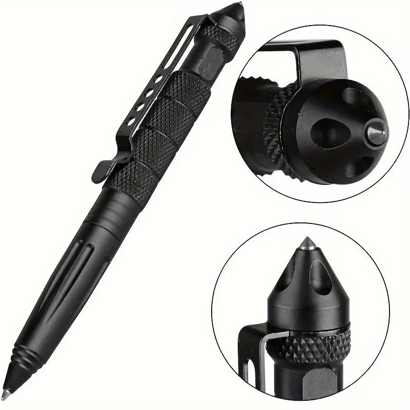 Military Tactical Pen, Tungsten Steel Aluminum Glass Breaker Multitool Pen, Multifunctional Survival Defense Emergency Tool, Writing Tool, Tactical Eq