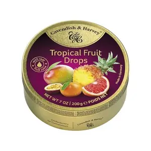 Cavendish & Harvey | Tropical Fruit Hard Candy Drops | 7 Ounce Tin