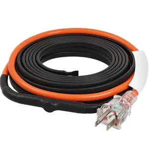 Self-Regulating Pipe Heating Cable for Frost Protection and Freeze Prevention 15 Ft Long 5 W/Ft Heat Tape with Built-In Thermostat Easy Installation Durable Weather-Resistant Heating Solution for Residential and Outdoor Plumbing