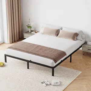14"TWIN Heavy Duty Metal Platform Bed Frame: Quiet, Easy Assembly, No Box Spring