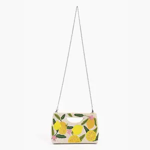 Make Lemonade Clutch Beaded Sardine Purse Handheld Bag Purse