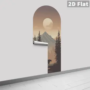 Self Adhesive Curved Wallpaper, High-Definition Artistic Patterns, High-Quality Imported Spray Painting, Ideal for Living Rooms, Bathrooms, Bedrooms