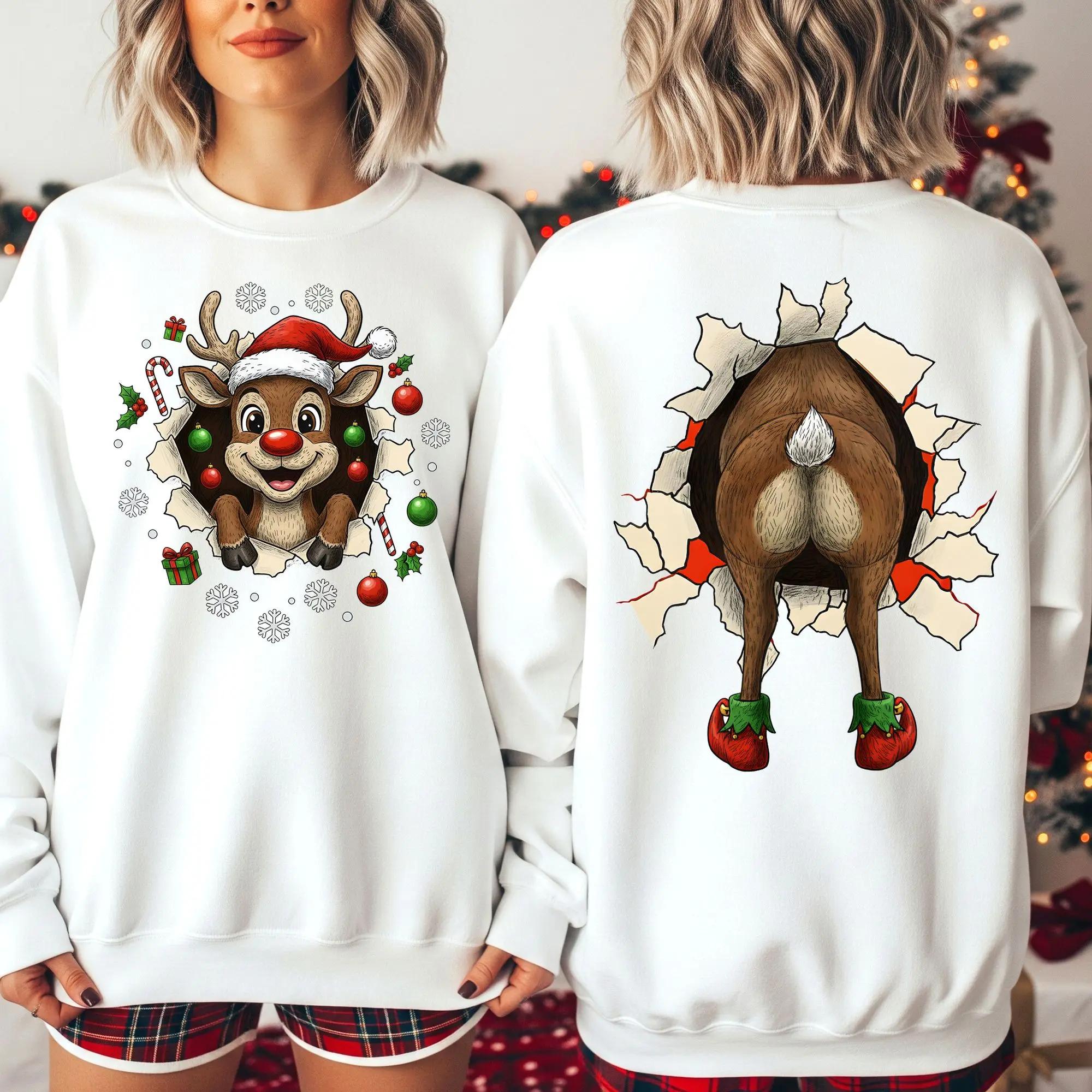 Funny Christmas Reindeer Sweatshirt, Tis The Season Hoodie, Xmas Tee, Christmas Shirt, Cute Holiday Gift for Women