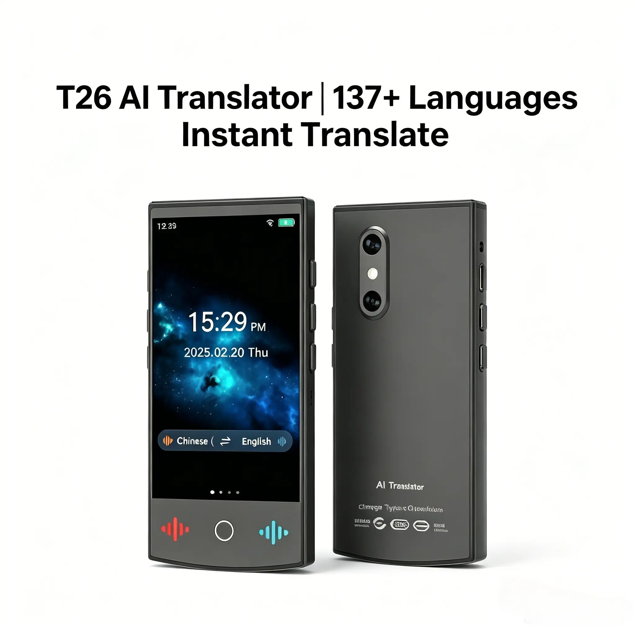 4.0 Large Screen Touch Translation Device, Portable Translator, Supports Deepseek Audio Video Translation, Offline Ai Translation, Portable Design
