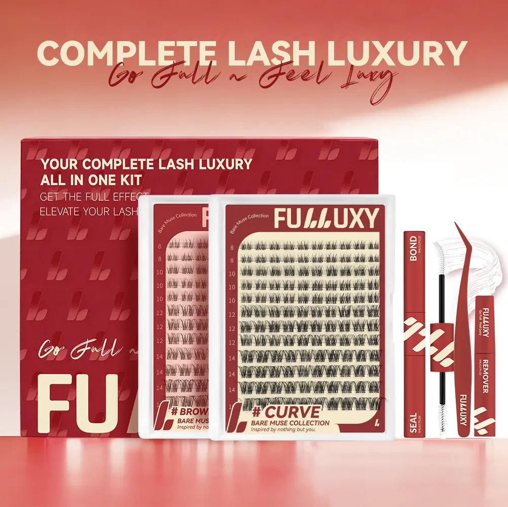 Black & Brown Curve Grab all Curve Color Here | Fulluxy Bare Muse Collection Collection Upgrade U Lashes with Ultra-Dense, Waterproof, Long-Lasting Lashes | Venus Velure | Muse | Beginner-Friendly Lashes for a Flawless Look | Trendy & Must-Have Clusters