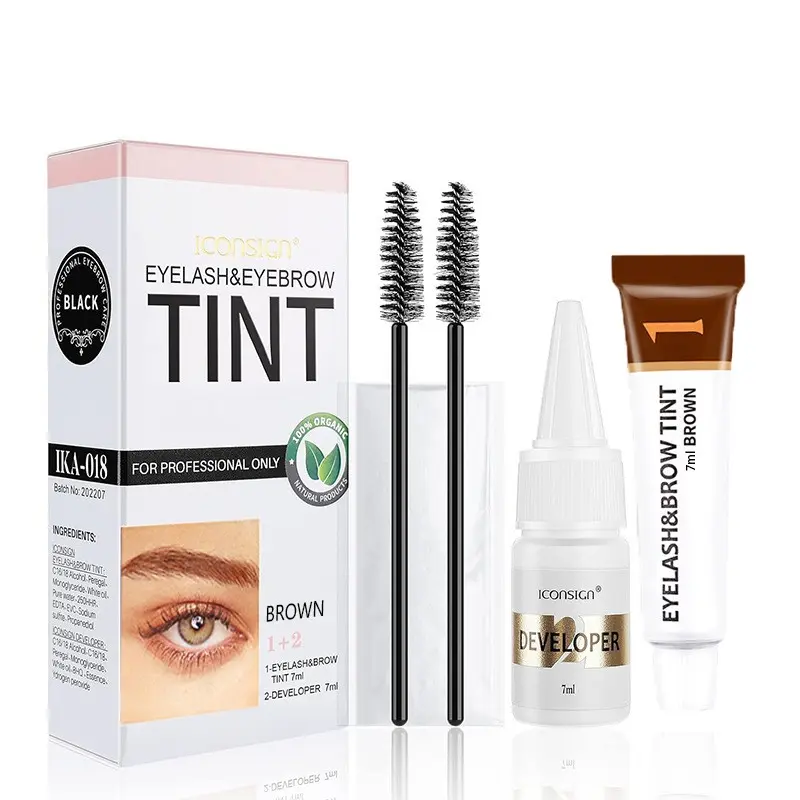 Eyelash & Eyebrow Tinting Kit, Tinted Brow Gel, Long-Lasting Waterproof Formula, Natural Look & Easy-To-Use, Summer Makeup Essential, Brow Makeup Products, Eyebrow Dye Kit