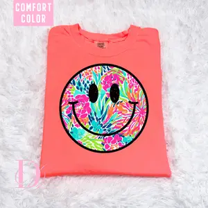 Lily Smiley Face Comfort Color T Shirt