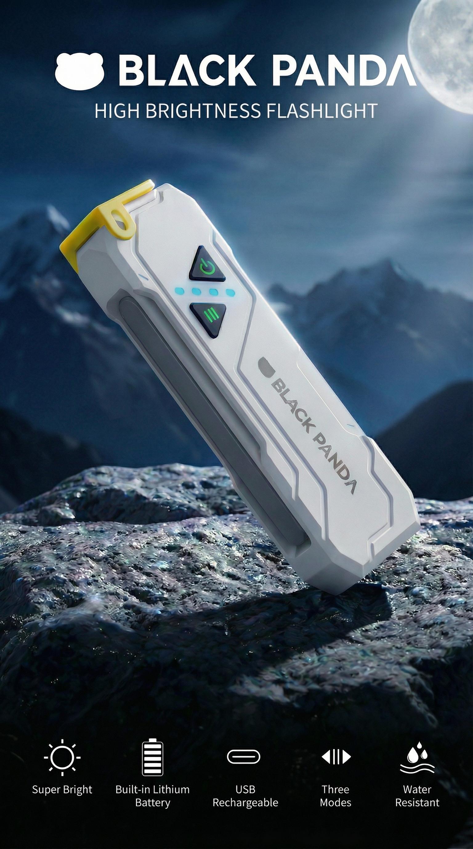 BlackPanda Mini Pocket Flashlight EDC, Ultra Bright Rechargeable water resistance Torch Light