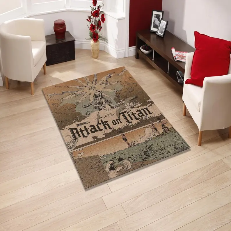 Ataack On Titan Rug, Anime Rug, anime manga cover, Manga Rug, Anime Decor, japanese manga rug, manga art, Game Room Decor, Rug, aot