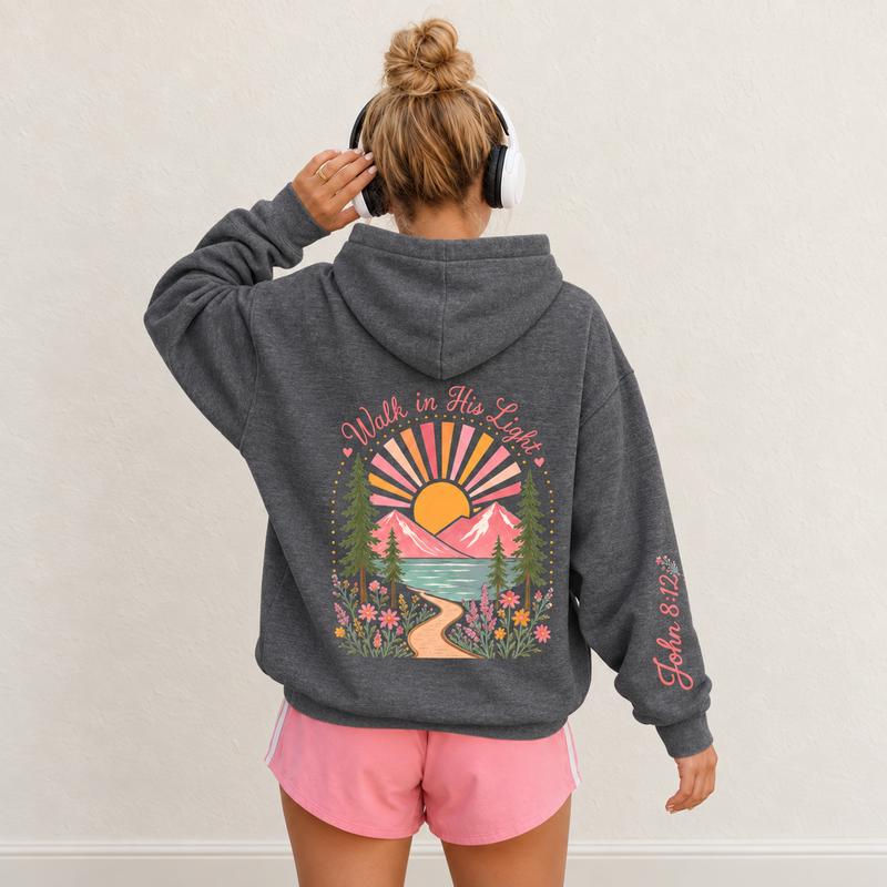 Two-Sided Bible Verse Hoodie, Christian Faith Hooded Sweatshirt for Teen Girls, Youth Camp Scripture Pullover, Inspirational Daughter Gift