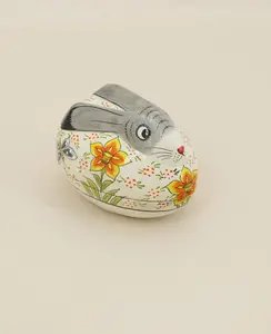 Fairtrade Floral Colorful Rabbit Trinket Box