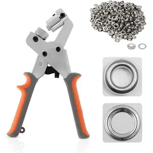 100pcs Button Hole Punch Kit, Portable Handheld Ring Tool Set, Manual Press Machine, Convenient for DIY Projects