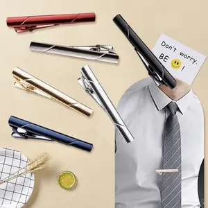 6 Pcs Versatile Tie Clip Business Tie Pin Clips Casual Tie Buckle Pin for Men Wedding Fashion Accessories