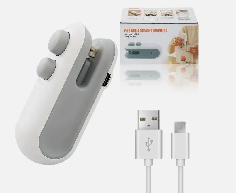 Compact 2-in-1 Mini Snack Heat Sealer & Cutter - Portable Food Sealing Solution for Freshness on the Go! Perfect for Chips, Nuts, and More!