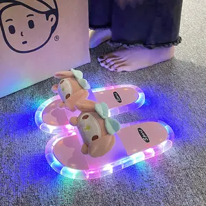 Luminous slippers for women, cool and unique for outdoor wear, non-slip cute cartoon slide sandals for women