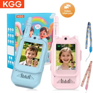 Children Video Intercom 2.0-Inch Ips Screen, Durable, 2.4G Wifi Connected Video Intercom, Kids Walkie Talkie Long-Distance Communication, Handheld Transceiver Intercom For Boys And Girls, Student Intercoms Outdoor Camping