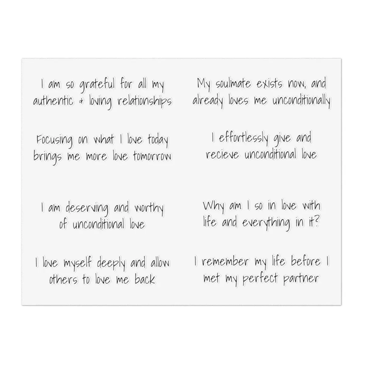 Attract Love #1 - Mirror Affirmation Stickers