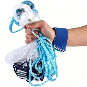 Hand Throw Cast Fishing Net with Zinc Sinker Weights, 3/8 Inch Mesh Size, 3m Diameter for Freshwater Saltwater Fish Shrimp Trap