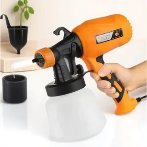 950ml Cordless Paint Spray Gun, Dual Nozzle, 3 Spray Patterns (Mist/Line/Fan), Fast-Clean Anti-Clog Design, for Cars, Furniture, Metal, Wood.