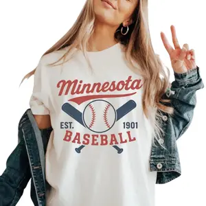 Retro Minnesota Baseball Shirt – Vintage Twin Cities Sports Tee, Game Day Gift for Fans, Soft Unisex Stadium T-Shirt Cotton Fit Top Womenswear Summer