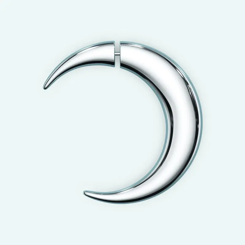 Pierced Moon Earring