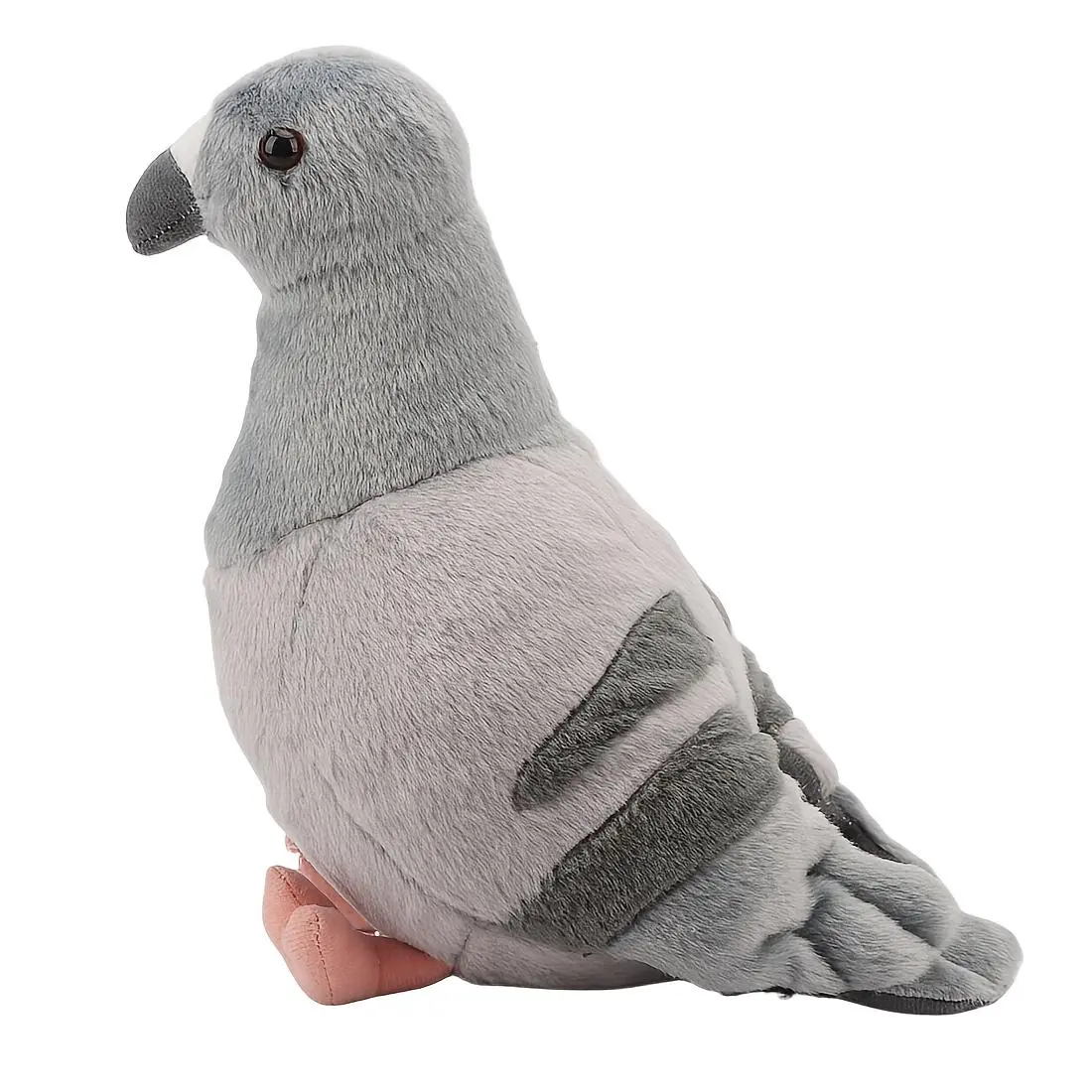 Lifelike Gray Pigeon Plush Toy - 9.84in Realistic Stuffed Bird, Ideal for Garden Decor, Birthday Gifts for Kids