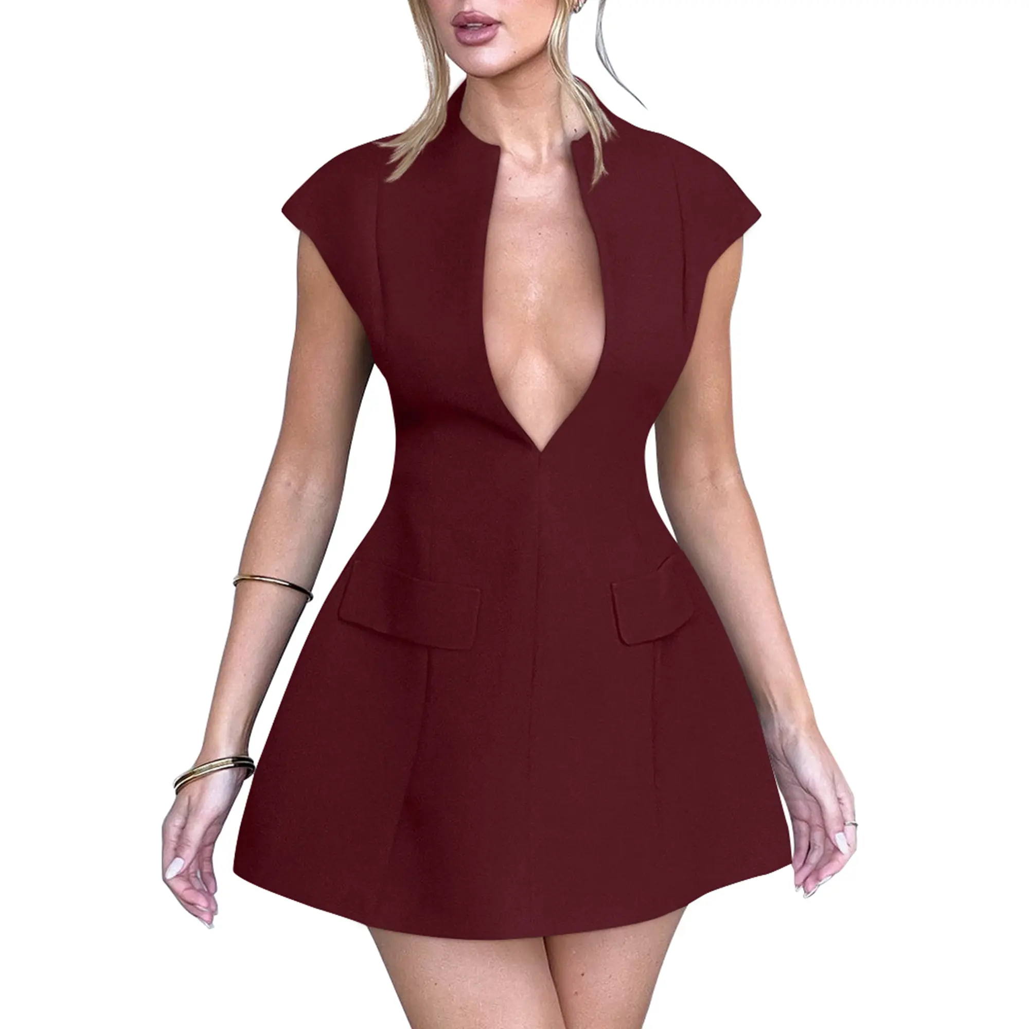 OYS Women's Sexy Deep V Neck Cap Sleeve A-line Mini Club Party Dress - TikTok Shop OYS Women's Sexy Deep V Neck Cap Sleeve A-line Mini Club Party Dress - TikTok Shop
