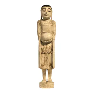 Vintage Chinese Wooden Standing Monk