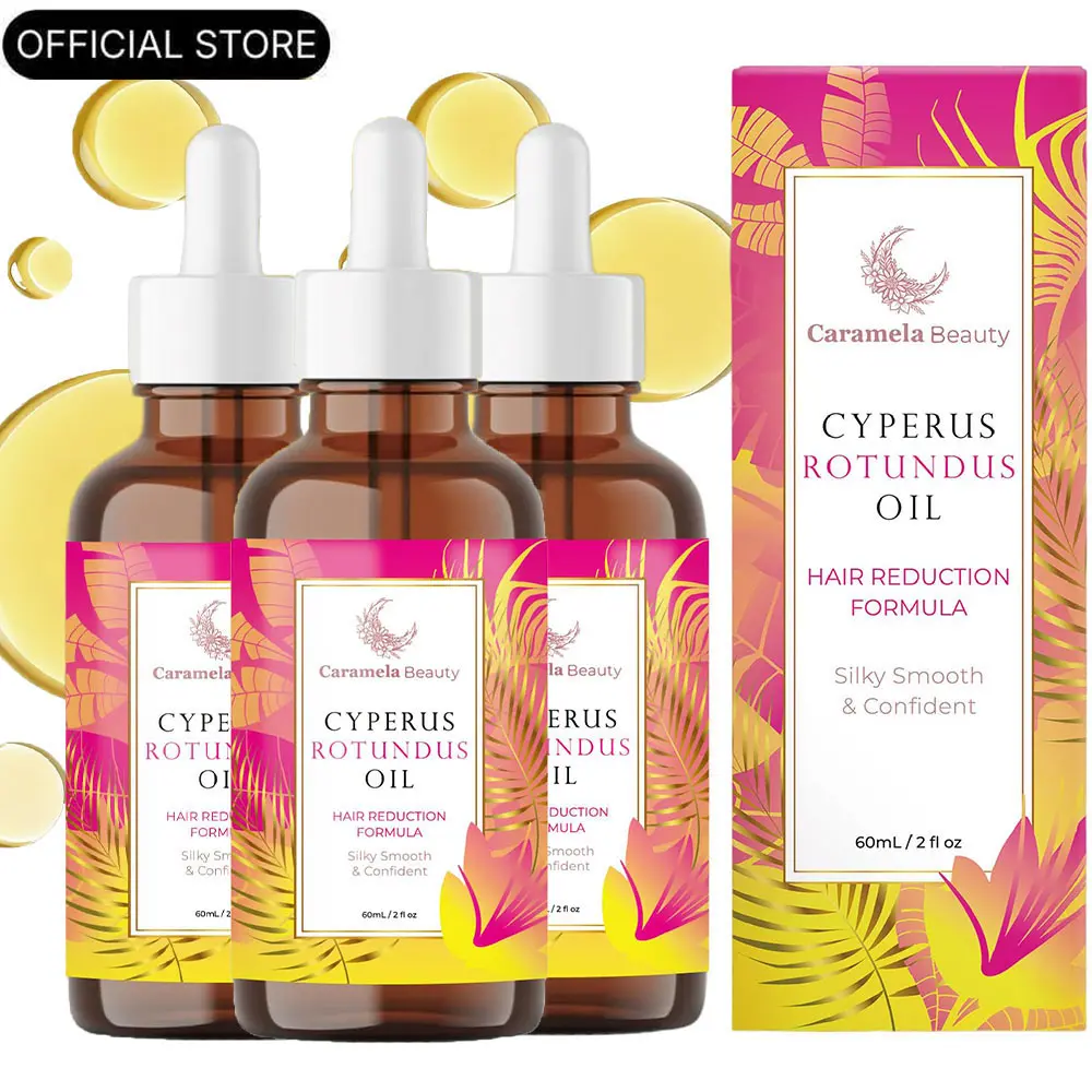 3 Pack Caramela Beauty Cyperus Rotundus Oil - 60ml Natural Cyperus Rotundus Oil For Hair Removal, Moisturizing & Soothing Cyperus Oil For Reducing Body Hair Growth, Hair Removal Oil Ideal for All Skin Types