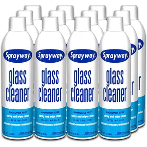 Sprayway Glass Cleaner with Foaming Spray for a Streak-Free Shine for Home and Automotive Use, 19 Oz, Pack of 12, White Sprayway