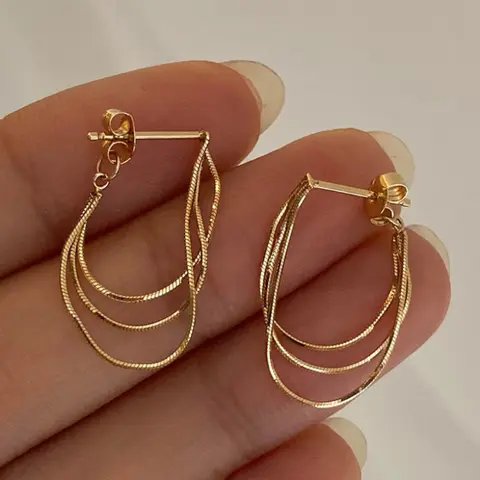 1 Pair Metal Chain Earrings, European & American Style Personalized Fashion Long Earrings Elegant Minimalist Good Earrings For Women & Girls, Travel, Wedding, Party Accessories, Birthday, Christmas Gift 2026