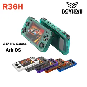 Boyhom New Retro Portable Console R36H Linux Open Source System Classic Game Console 3.5 Inch IPS Screen Portable Video Player