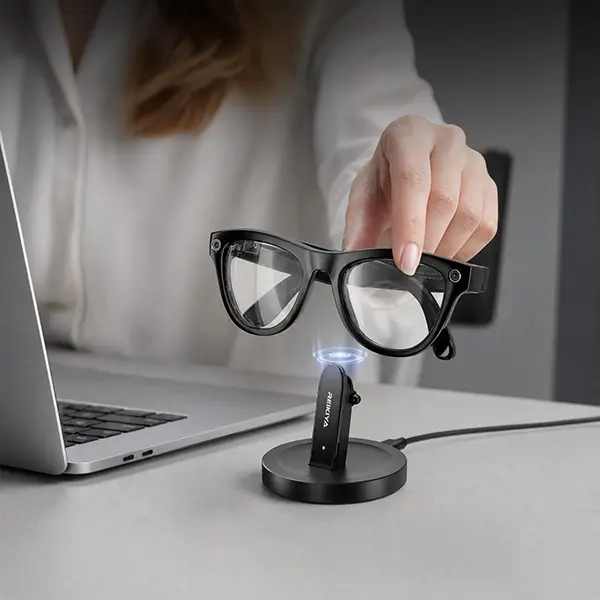 REIKIYA Charging Dock for Ray-Ban Meta Glasses (Gen 1 & 2) Magnetic Desk Stand Charger, Clean Setup Upgrade
